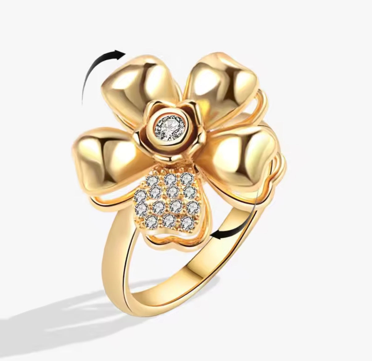 Golden Bloom Spinner Ring