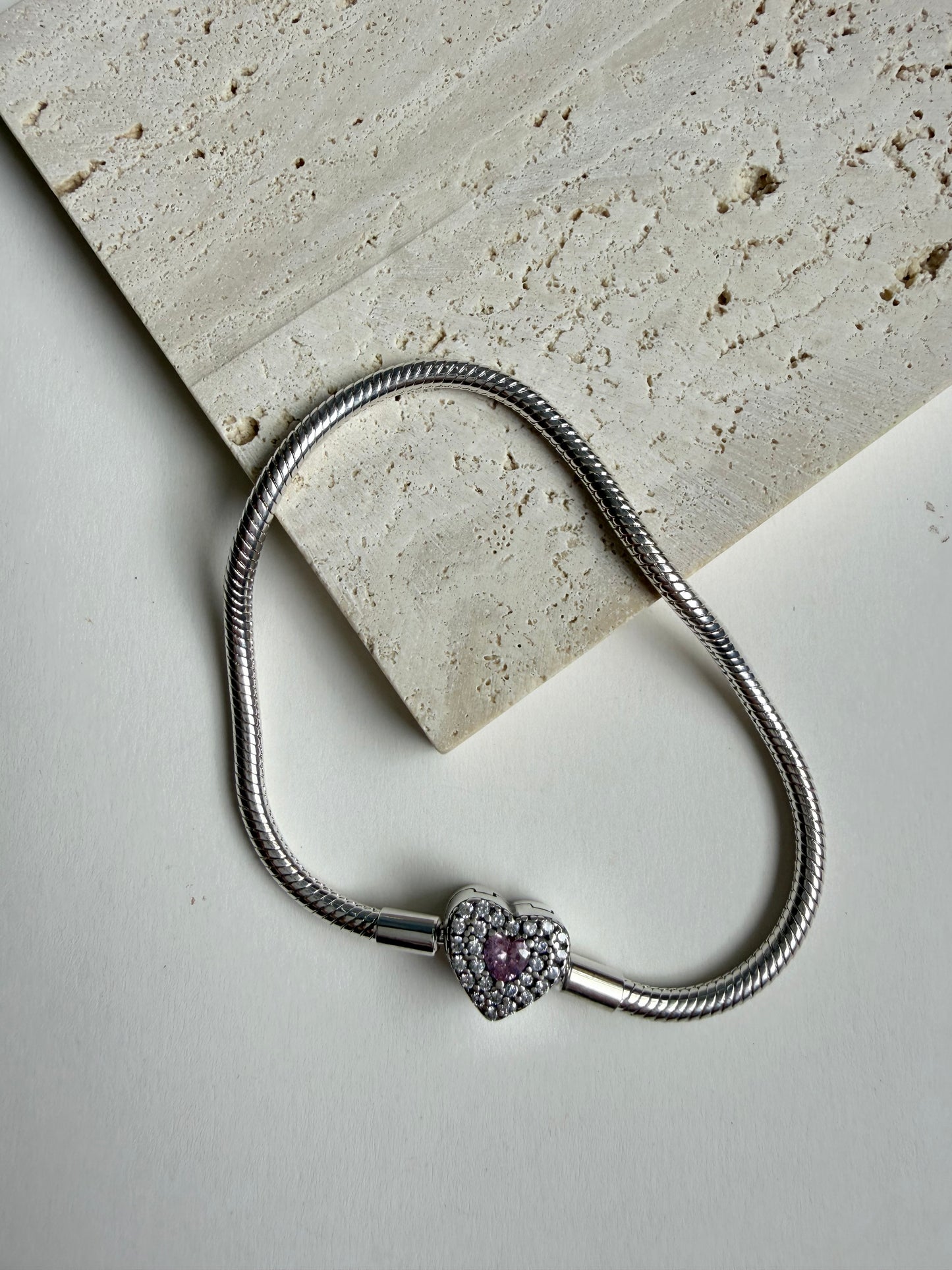 Bracelet sterling silver”Pinky Heart”