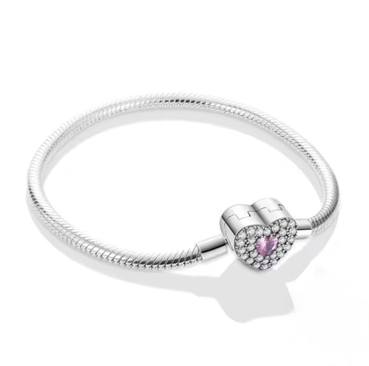 Bracelet sterling silver”Pinky Heart”