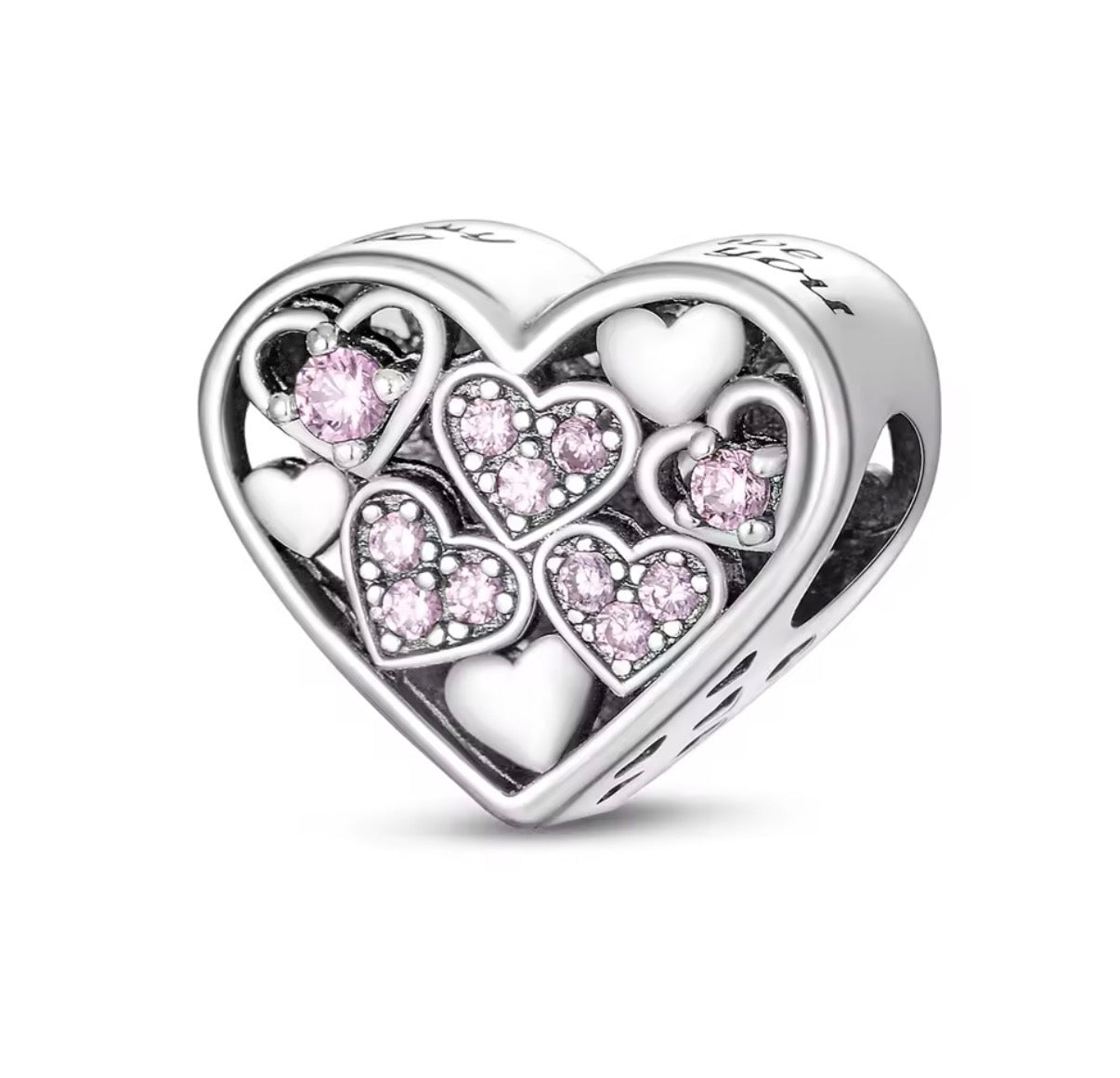 Pink Heart Crystal Charm