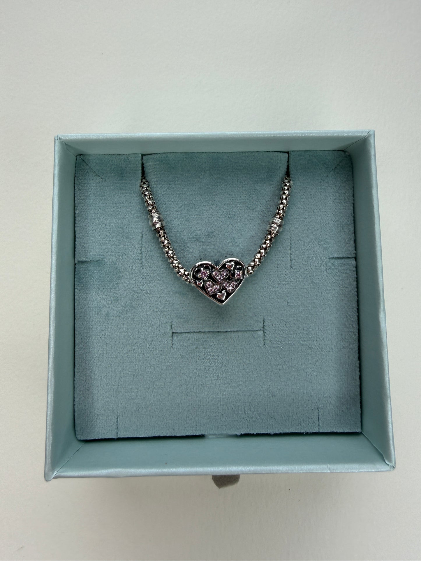 Pink Heart Crystal Charm