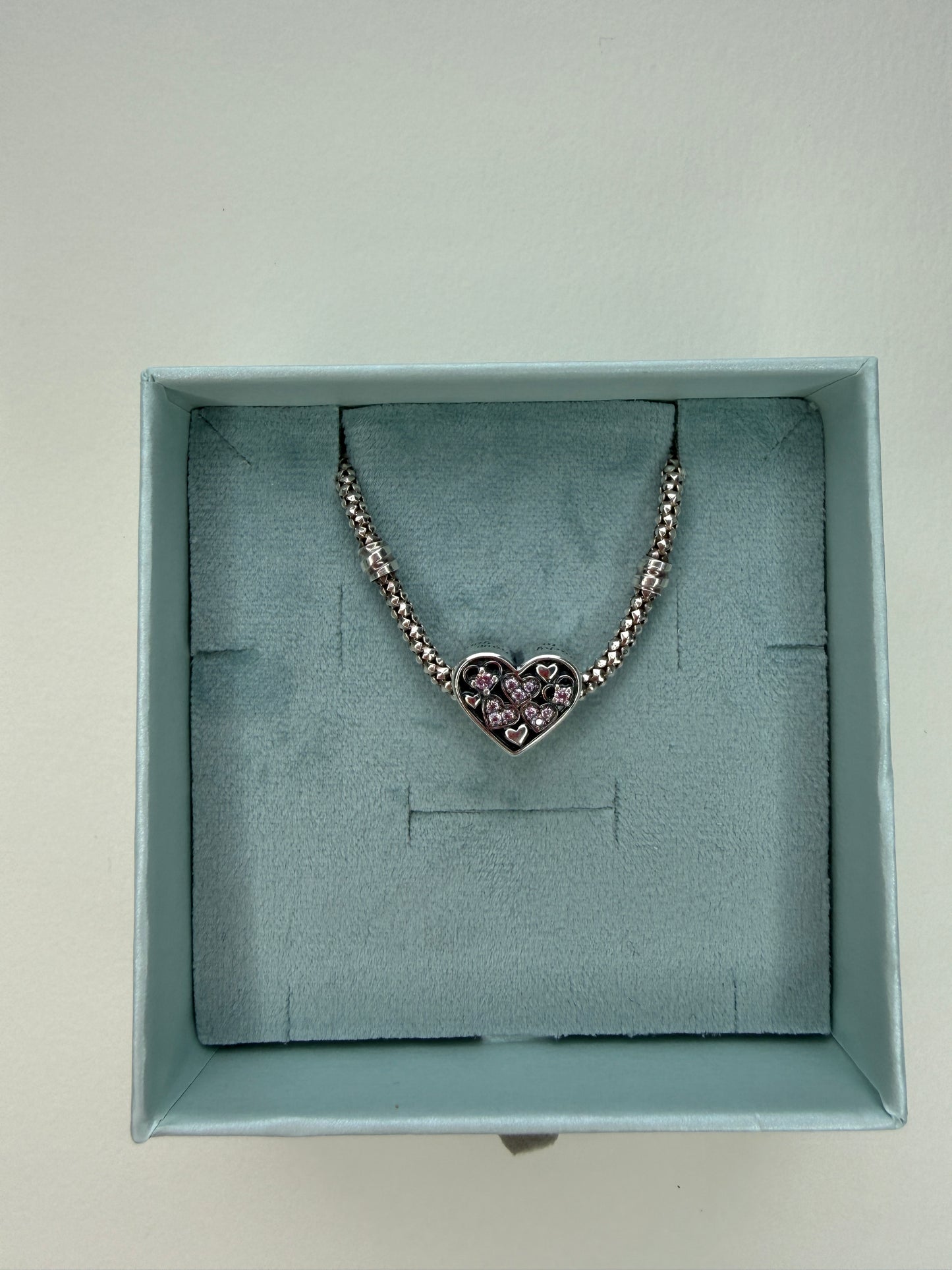 Pink Heart Crystal Charm